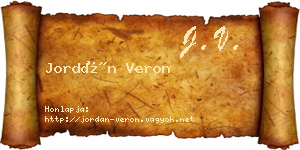 Jordán Veron névjegykártya