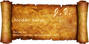 Jordán Veron névjegykártya
